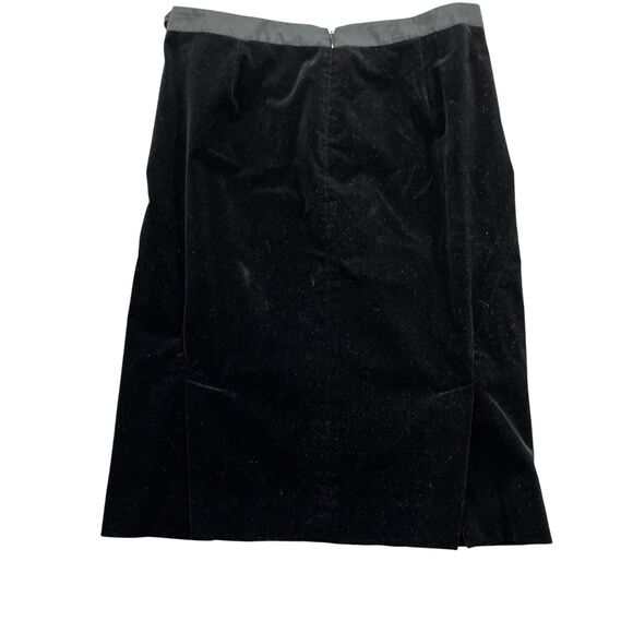 Theory 10 Black Velour Skirt Lined Cotton Blend Back Zipper Beautiful Tie Bow - Picture 4 of 4
